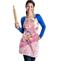 Hawaiian and Japanese Culture Together Apron Tropical Honu with Japanese Elements Pink Color LT03 - Polynesian Pride