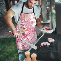 Hawaiian and Japanese Culture Together Apron Tropical Honu with Japanese Elements Pink Color LT03 - Polynesian Pride