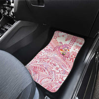 Hawaiian and Japanese Culture Together Car Mats Tropical Honu with Japanese Elements Pink Color
