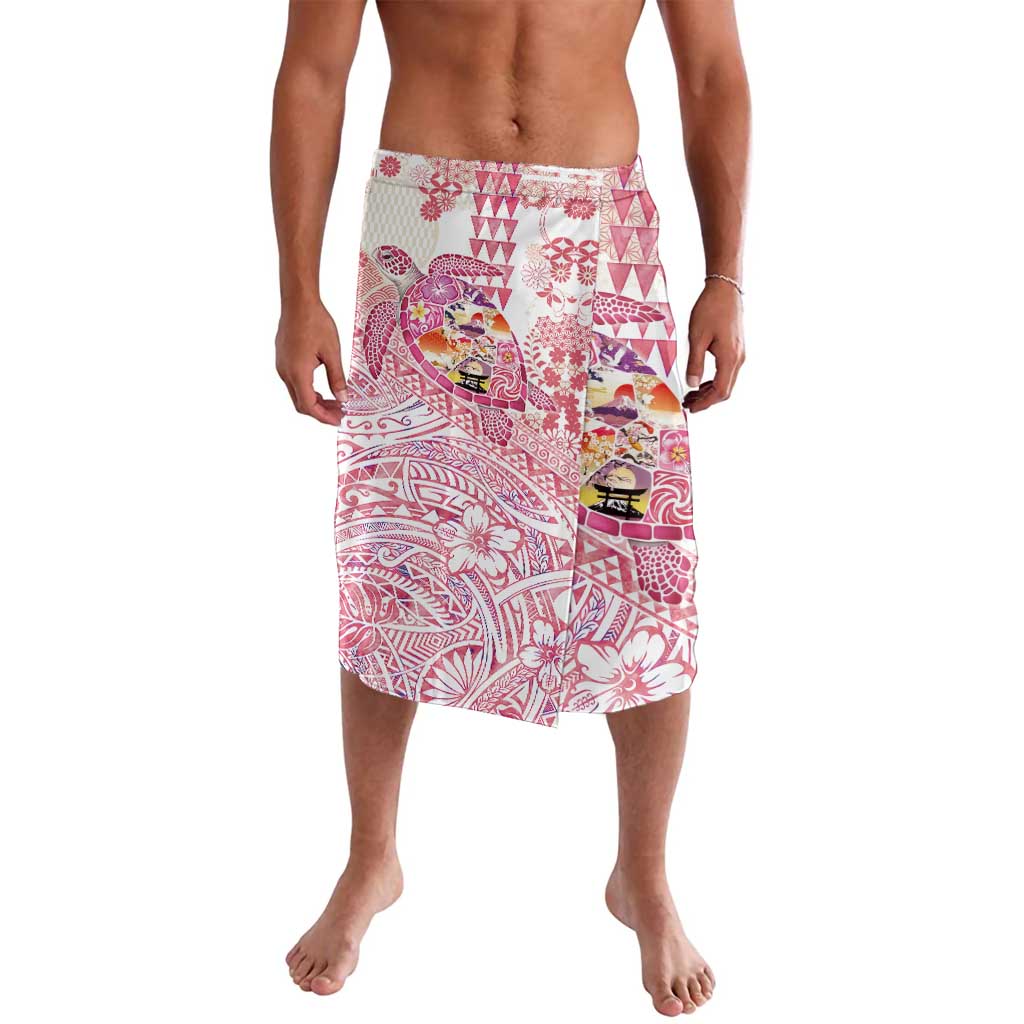Hawaiian and Japanese Culture Together Lavalava Tropical Honu with Japanese Elements Pink Color LT03 Pink - Polynesian Pride