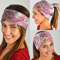 Hawaiian and Japanese Culture Together Neck Gaiter Tropical Honu with Japanese Elements Pink Color