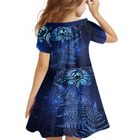 New Zealand Matariki Family Matching Long Sleeve Bodycon Dress and Hawaiian Shirt Maori Pattern and Silver Fern