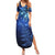 New Zealand Matariki Summer Maxi Dress Maori Pattern and Silver Fern