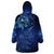 New Zealand Matariki Wearable Blanket Hoodie Maori Pattern and Silver Fern