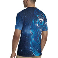Aotearoa New Zealand New Year Rugby Jersey Tribal Koru Tattoo Blue Galaxy Maori Silver Fern