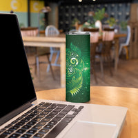 Aotearoa New Zealand New Year Skinny Tumbler Tribal Koru Tattoo Green Galaxy Maori Silver Fern LT03 - Polynesian Pride