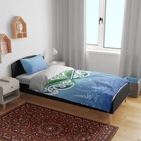Aotearoa New Zealand New Year Bedding Set Maori Motifs with Silver Fern and Matariki Stars LT03 - Polynesian Pride