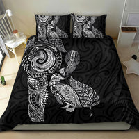 Aotearoa Moko Tribal Tattoo Bedding Set New Zealand Maori Penguin and Fantail Black Color LT03 - Polynesian Pride