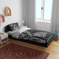 Aotearoa Moko Tribal Tattoo Bedding Set New Zealand Maori Penguin and Fantail Black Color LT03 - Polynesian Pride