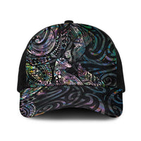 Aotearoa Moko Tribal Tattoo Baseball Net Cap New Zealand Maori Penguin and Fantail Paua Shell Style LT03 One Size Black Multicolor - Polynesian Pride