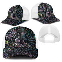 Aotearoa Moko Tribal Tattoo Baseball Net Cap New Zealand Maori Penguin and Fantail Paua Shell Style LT03 - Polynesian Pride