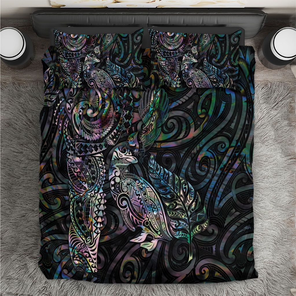 Aotearoa Moko Tribal Tattoo Bedding Set New Zealand Maori Penguin and Fantail Paua Shell Style LT03 Multicolor - Polynesian Pride