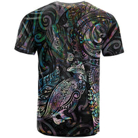 Aotearoa Moko Tribal Tattoo T Shirt New Zealand Maori Penguin and Fantail Paua Shell Style