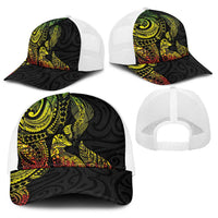 Aotearoa Moko Tribal Tattoo Baseball Net Cap New Zealand Maori Penguin and Fantail Reggae Style LT03 - Polynesian Pride