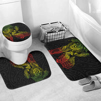 Aotearoa Moko Tribal Tattoo Bathroom Set New Zealand Maori Penguin and Fantail Reggae Style LT03 Mat Set Only (3 pcs) One Size Multicolor - Polynesian Pride