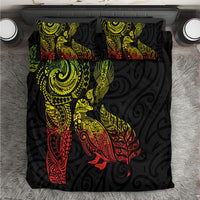 Aotearoa Moko Tribal Tattoo Bedding Set New Zealand Maori Penguin and Fantail Reggae Style LT03 Multicolor - Polynesian Pride