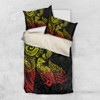 Aotearoa Moko Tribal Tattoo Bedding Set New Zealand Maori Penguin and Fantail Reggae Style LT03 US Twin 172cm x 218cm Multicolor - Polynesian Pride