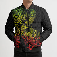 Aotearoa Moko Tribal Tattoo Bomber Puffer Jacket New Zealand Maori Penguin and Fantail Reggae Style LT03 - Polynesian Pride