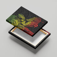 Aotearoa Moko Tribal Tattoo Canvas Wall Art New Zealand Maori Penguin and Fantail Reggae Style LT03 - Polynesian Pride