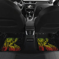 Aotearoa Moko Tribal Tattoo Car Mats New Zealand Maori Penguin and Fantail Reggae Style LT03 Set 2pcs - Back Multicolor - Polynesian Pride