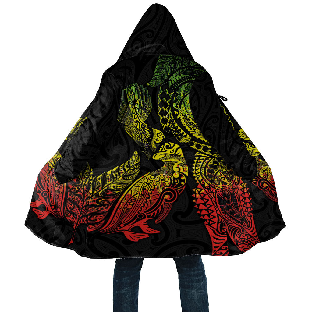 Aotearoa Moko Tribal Tattoo Cloak New Zealand Maori Penguin and Fantail Reggae Style LT03 Unisex Multicolor - Polynesian Pride