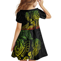 Aotearoa Moko Tribal Tattoo Family Matching Puletasi and Hawaiian Shirt New Zealand Maori Penguin and Fantail Reggae Style LT03 - Polynesian Pride