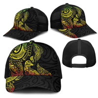 Aotearoa Moko Tribal Tattoo Mesh Trucker Cap New Zealand Maori Penguin and Fantail Reggae Style LT03 - Polynesian Pride