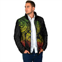 Aotearoa Moko Tribal Tattoo Padded Jacket New Zealand Maori Penguin and Fantail Reggae Style LT03 - Polynesian Pride