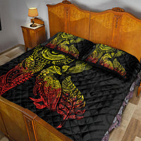 Aotearoa Moko Tribal Tattoo Quilt Bed Set New Zealand Maori Penguin and Fantail Reggae Style LT03 - Polynesian Pride