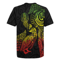 Aotearoa Moko Tribal Tattoo Rugby Jersey New Zealand Maori Penguin and Fantail Reggae Style LT03 - Polynesian Pride