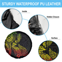 Aotearoa Moko Tribal Tattoo Spare Tire Cover New Zealand Maori Penguin and Fantail Reggae Style LT03 - Polynesian Pride