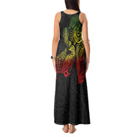 Aotearoa Moko Tribal Tattoo Tank Maxi Dress New Zealand Maori Penguin and Fantail Reggae Style LT03 - Polynesian Pride