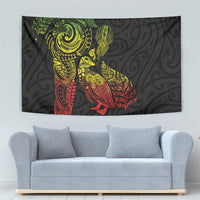Aotearoa Moko Tribal Tattoo Tapestry New Zealand Maori Penguin and Fantail Reggae Style LT03 - Polynesian Pride