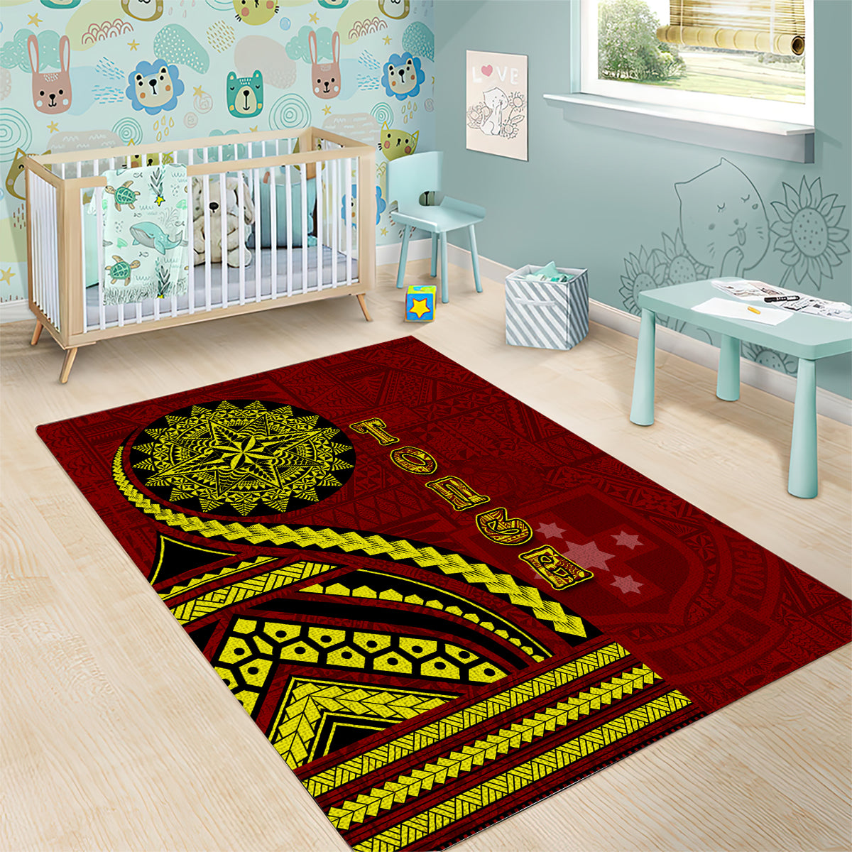 Kolisi Tonga Atele Area Rug Ngatu and Polynesian Pattern LT03 - Polynesian Pride