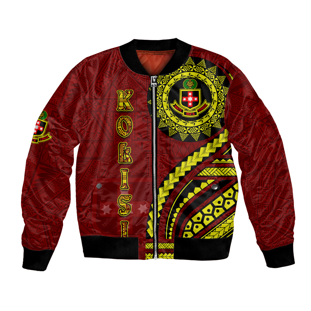 Kolisi Tonga Atele Bomber Jacket Ngatu and Polynesian Pattern LT03 Unisex Red - Polynesian Pride