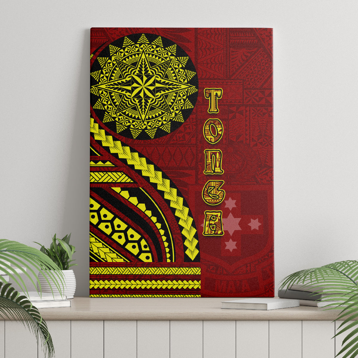 Kolisi Tonga Atele Canvas Wall Art Ngatu and Polynesian Pattern