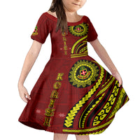 Kolisi Tonga Atele Family Matching Long Sleeve Bodycon Dress and Hawaiian Shirt Ngatu and Polynesian Pattern