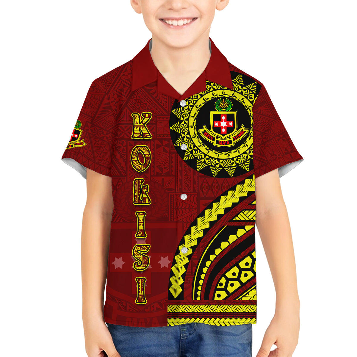 Kolisi Tonga Atele Family Matching Long Sleeve Bodycon Dress and Hawaiian Shirt Ngatu and Polynesian Pattern