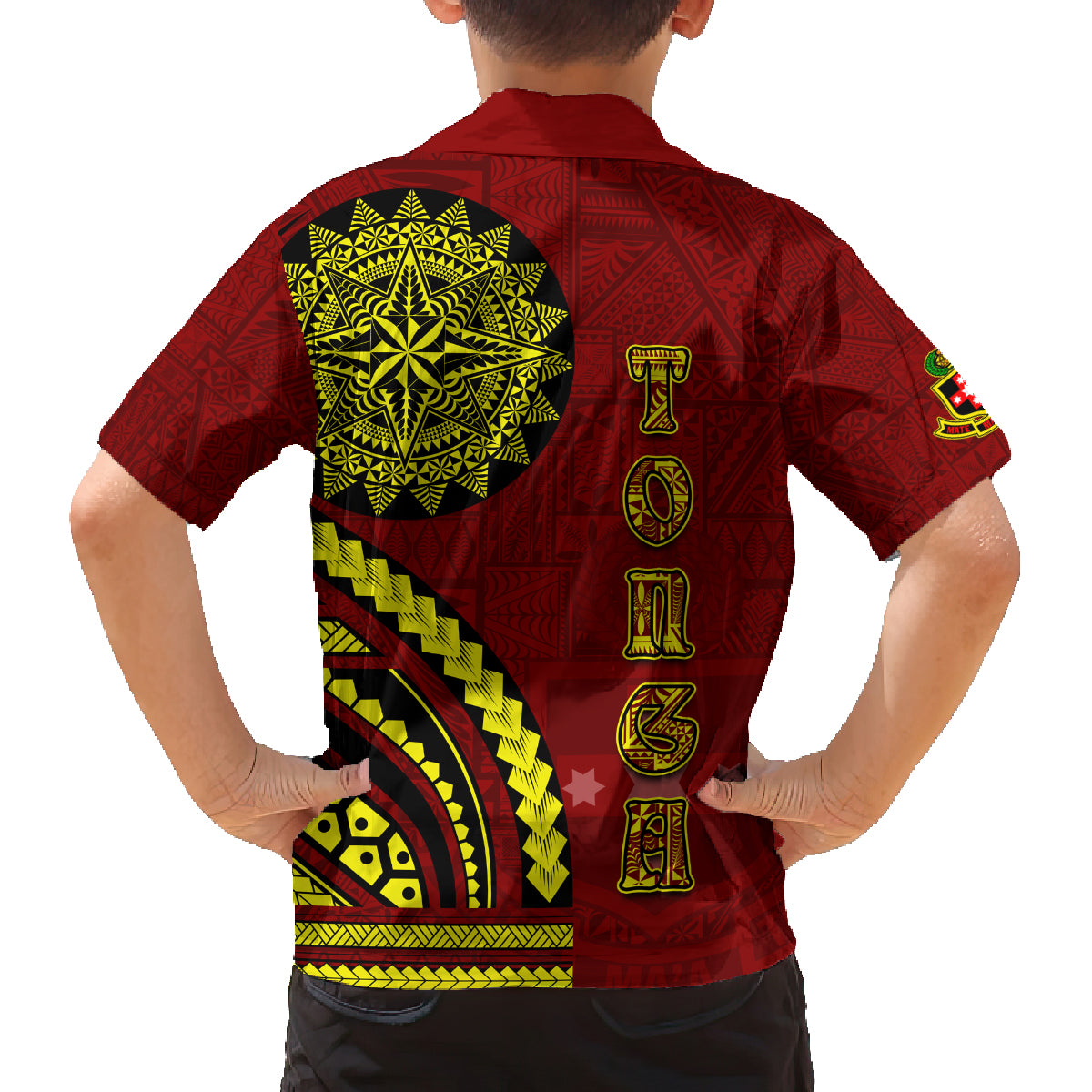 Kolisi Tonga Atele Family Matching Off The Shoulder Long Sleeve Dress and Hawaiian Shirt Ngatu and Polynesian Pattern LT03 - Polynesian Pride