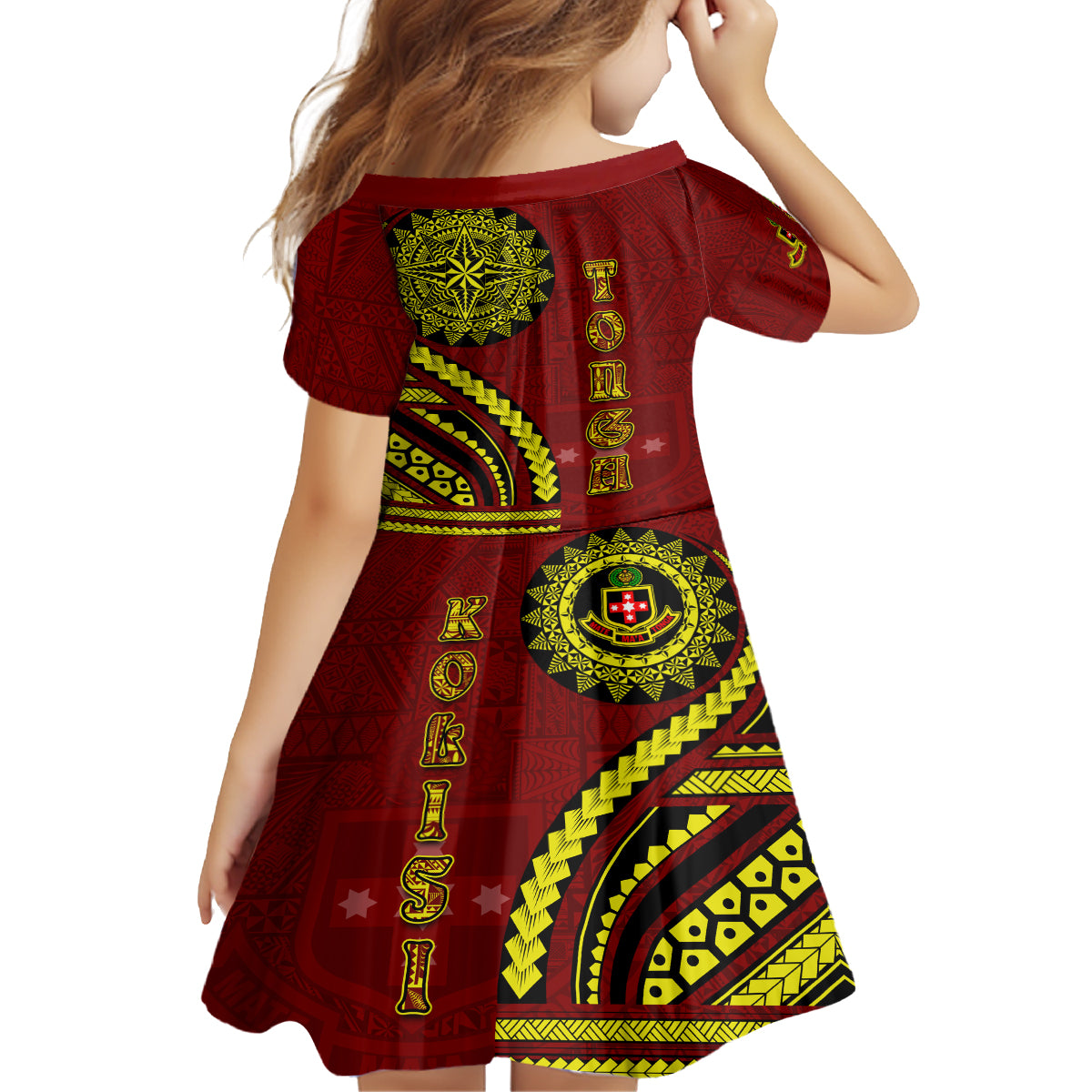 Kolisi Tonga Atele Family Matching Off Shoulder Maxi Dress and Hawaiian Shirt Ngatu and Polynesian Pattern LT03 - Polynesian Pride