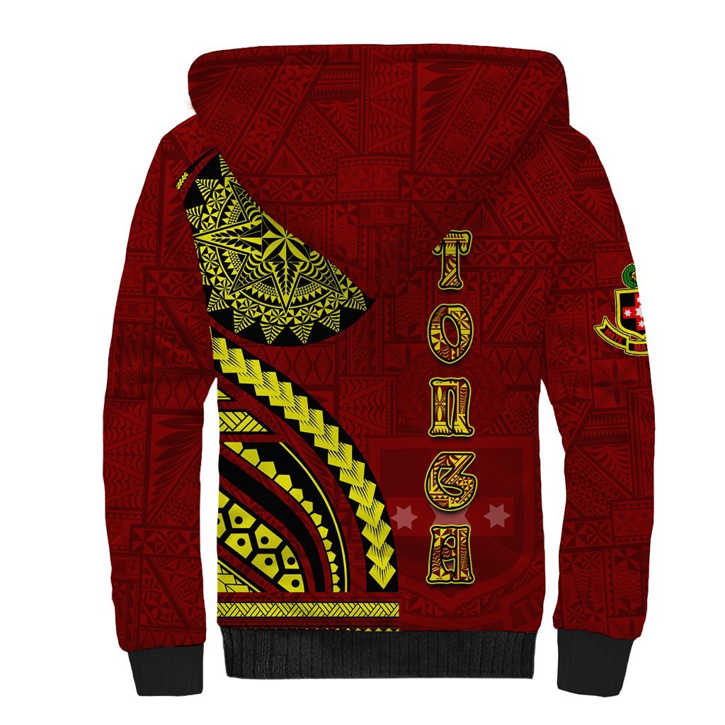 Kolisi Tonga Atele Sherpa Hoodie Ngatu and Polynesian Pattern LT03 - Polynesian Pride