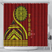 Kolisi Tonga Atele Shower Curtain Ngatu and Polynesian Pattern LT03 - Polynesian Pride