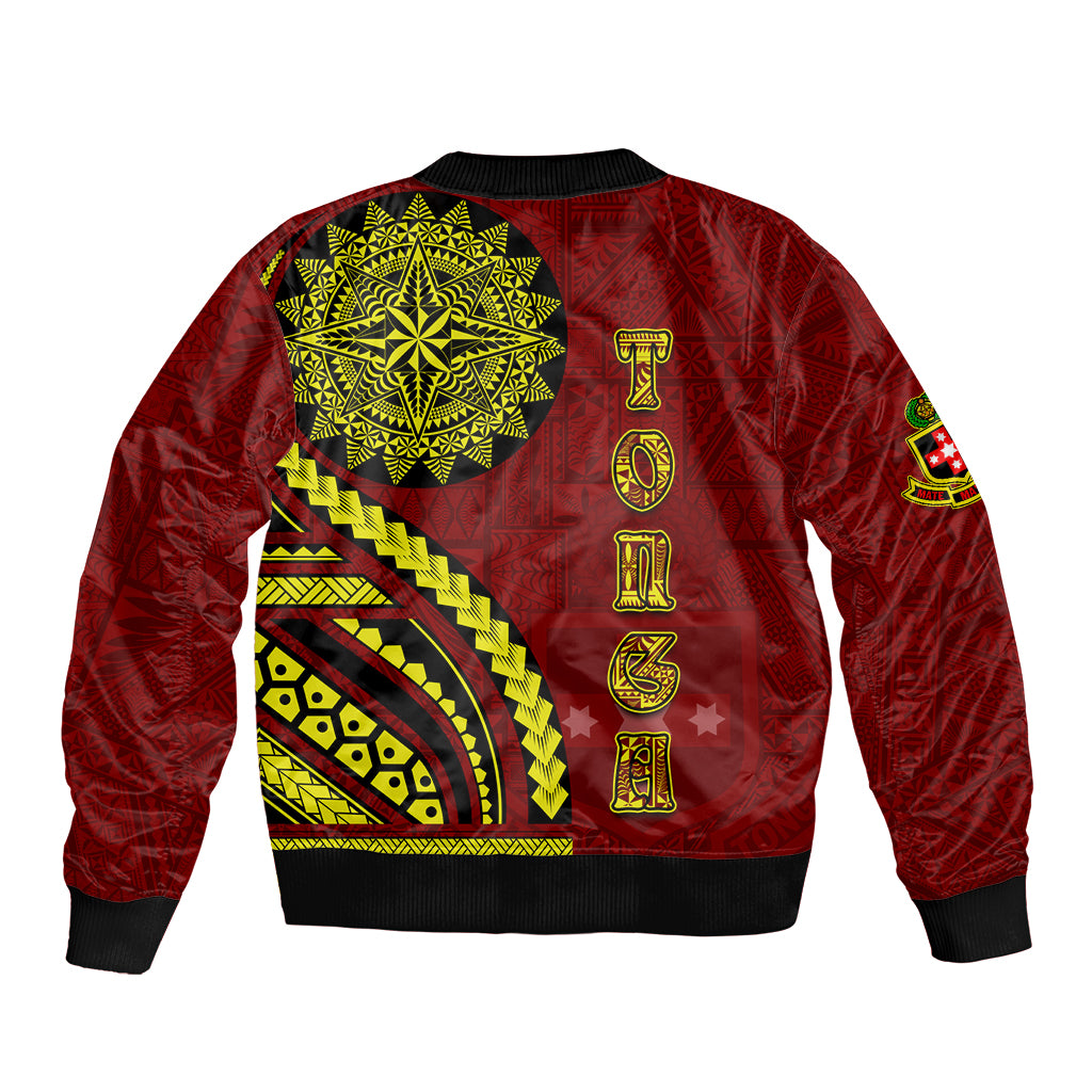 Kolisi Tonga Atele Sleeve Zip Bomber Jacket Ngatu and Polynesian Pattern LT03 - Polynesian Pride