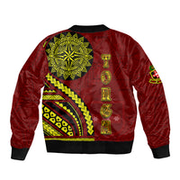 Kolisi Tonga Atele Sleeve Zip Bomber Jacket Ngatu and Polynesian Pattern LT03 - Polynesian Pride