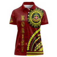 Kolisi Tonga Atele Women Polo Shirt Ngatu and Polynesian Pattern LT03 Female Red - Polynesian Pride