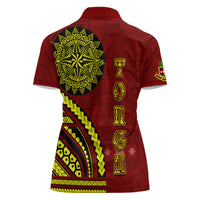 Kolisi Tonga Atele Women Polo Shirt Ngatu and Polynesian Pattern LT03 - Polynesian Pride
