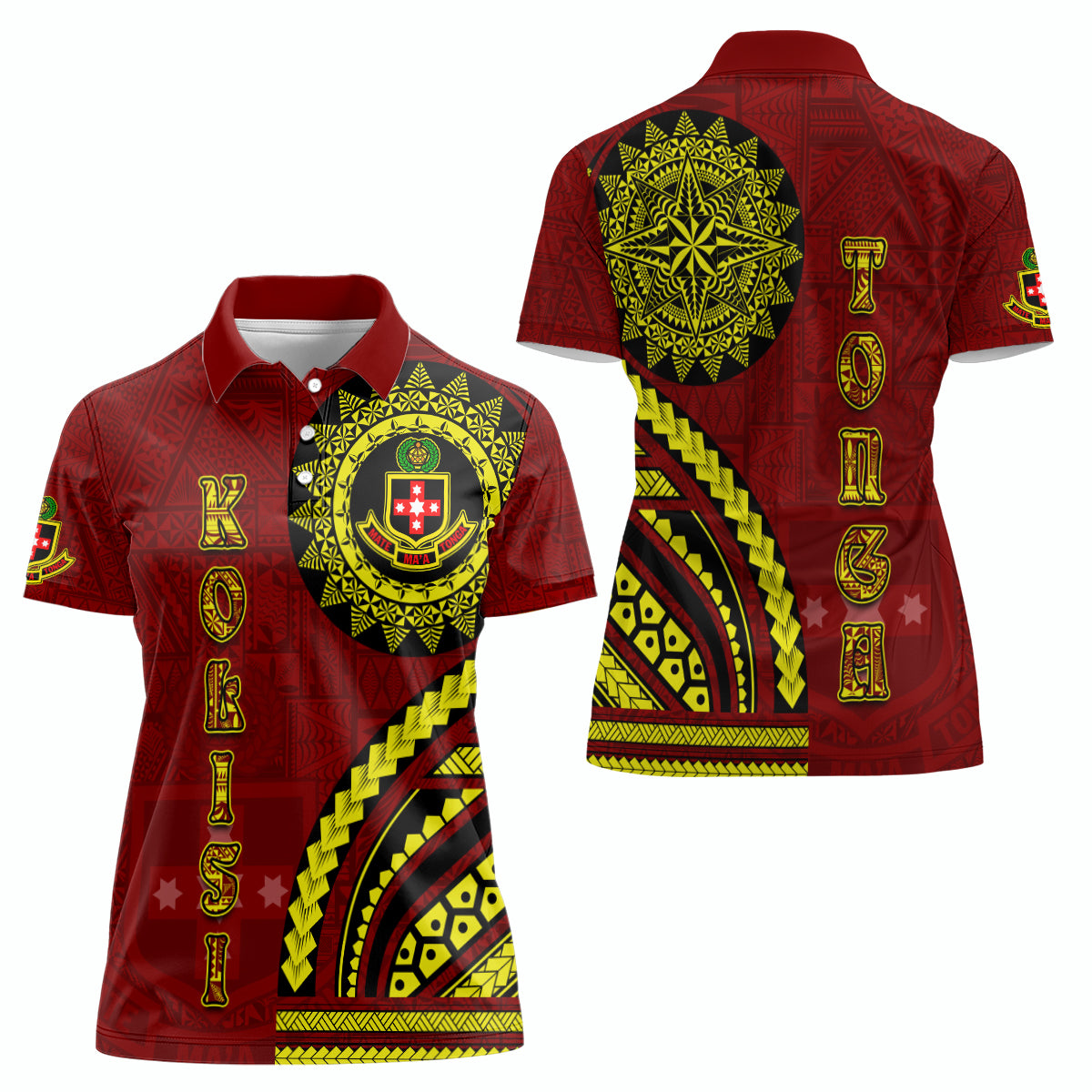 Kolisi Tonga Atele Women Polo Shirt Ngatu and Polynesian Pattern LT03 - Polynesian Pride