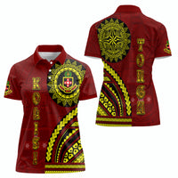 Kolisi Tonga Atele Women Polo Shirt Ngatu and Polynesian Pattern LT03 - Polynesian Pride