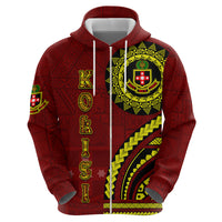 Kolisi Tonga Atele Zip Hoodie Ngatu and Polynesian Pattern LT03 - Polynesian Pride