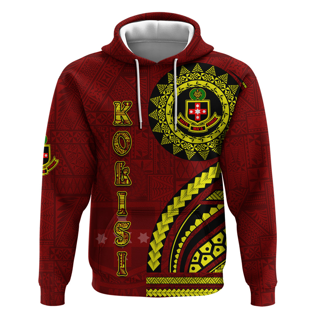 Kolisi Tonga Atele Zip Hoodie Ngatu and Polynesian Pattern LT03 Pullover Hoodie Red - Polynesian Pride